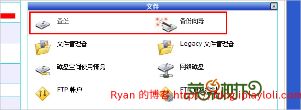 cPanel 自带备份功能